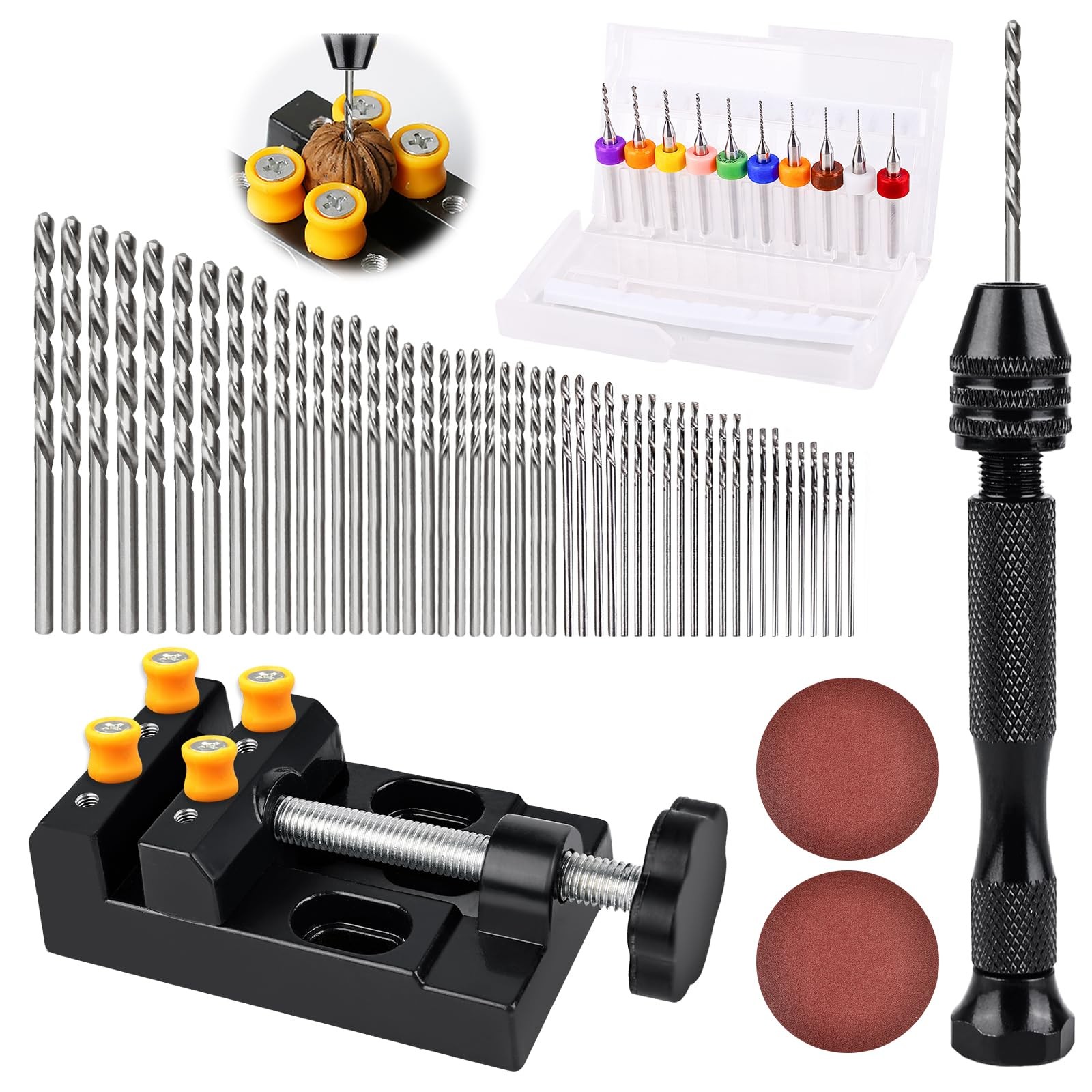Hand Drill Set 62 Piece 0.3 – 3.4 Mm Adjustable Chuck – DIY Drilling Tools