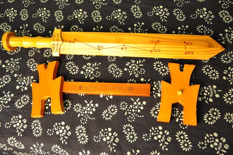 Natural Peach Wood 7 Star Sword W+ Rack Lucy Blessing Exorcise Evil Feng Shui