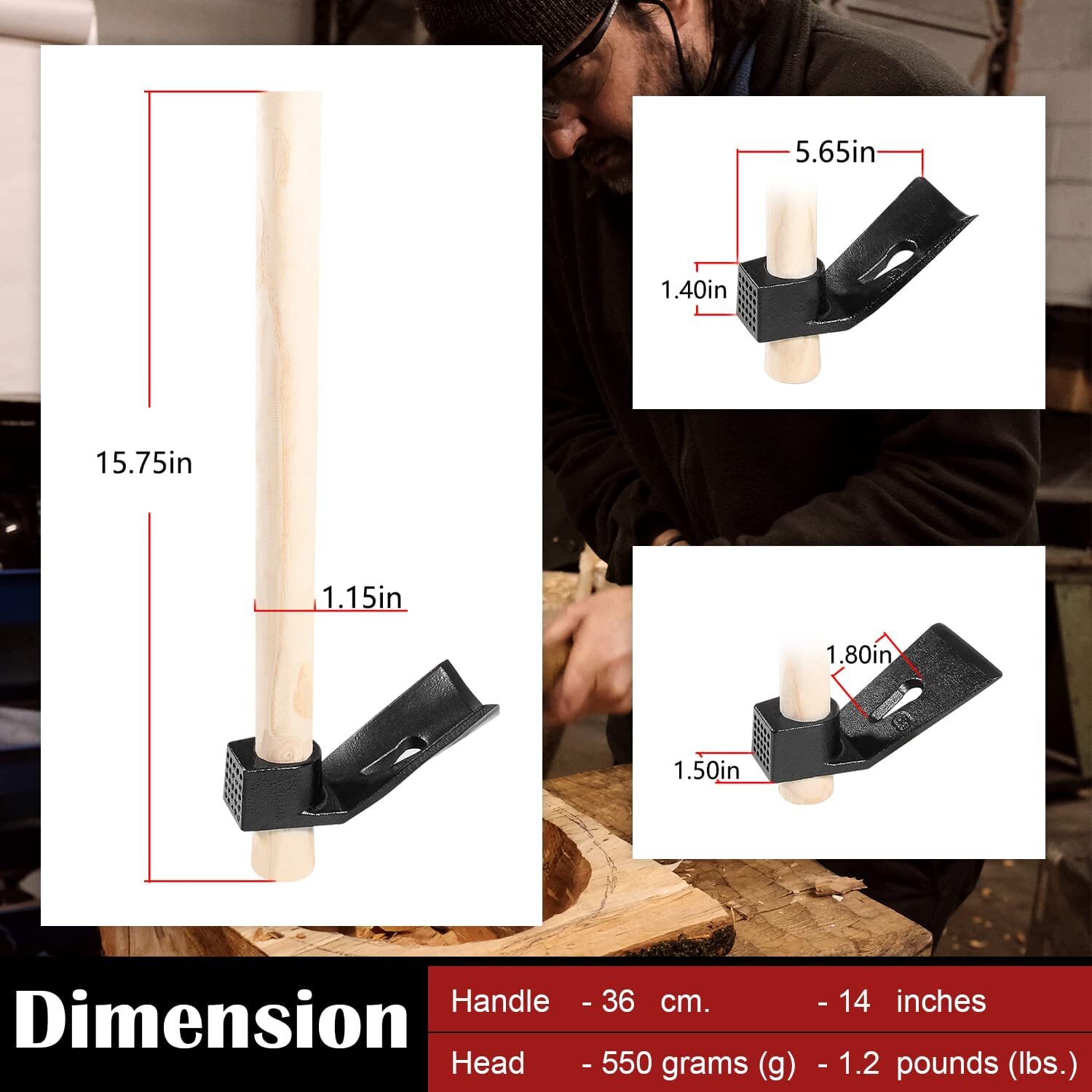 Wood Carving Bowl Adze Tools – Straight adze, Big Curve Adze & Small Curve Adze