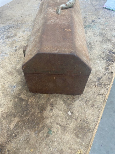 VINTAGE CRAFTSMAN 6516 MECHANICS TOOL BOX EMBOSSED LOGO METAL HANDLE 2 LATCH