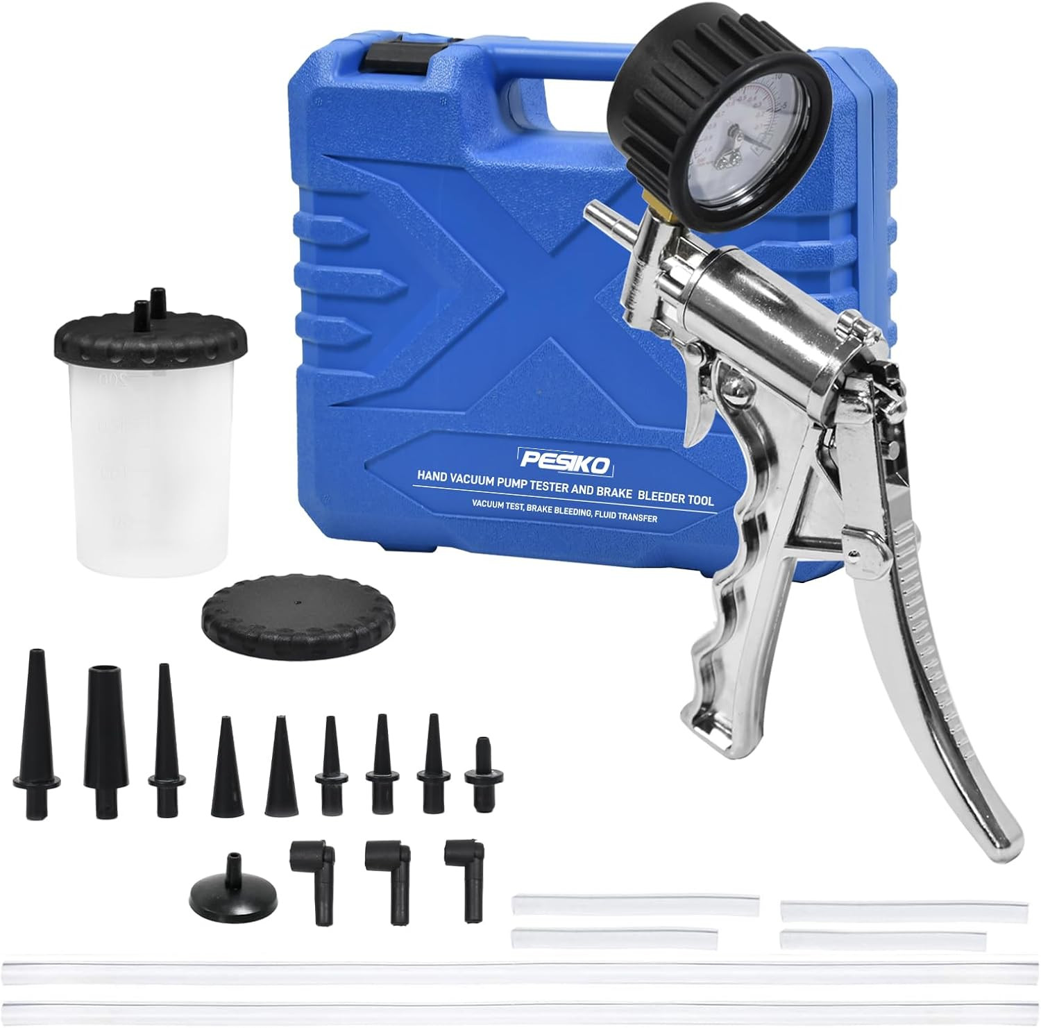 Hand Vacuum Pump Brake Bleeder Kit – Easy Single Person Use for Auto Repair