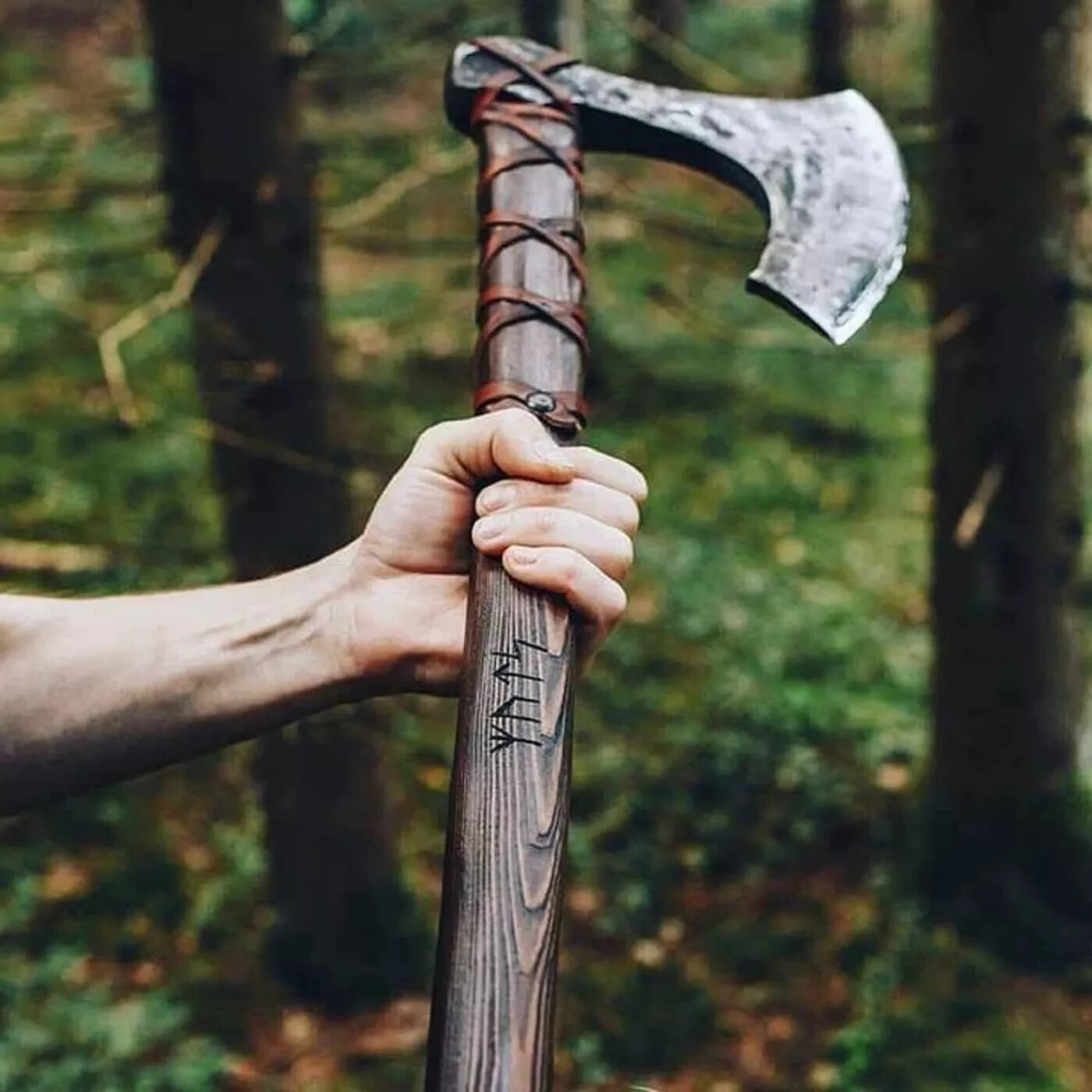 Axes Handmade Viking Axe Hatchet Norse Axe- 40″ Long Two-Handed Berserker Axe.A