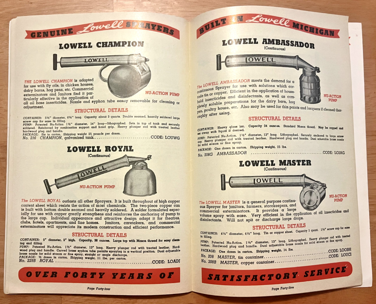 Lowell Quality Sprayers Catalog 41 Lowell Kent Co Michigan c. 1940’s catalog