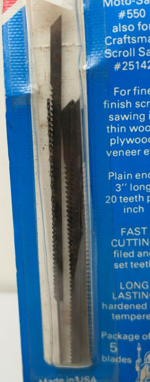 Vintage Trojan Wood Cutting Jig Saw Blades 5pk #320S For Dremel Moto-Saw USA NOS