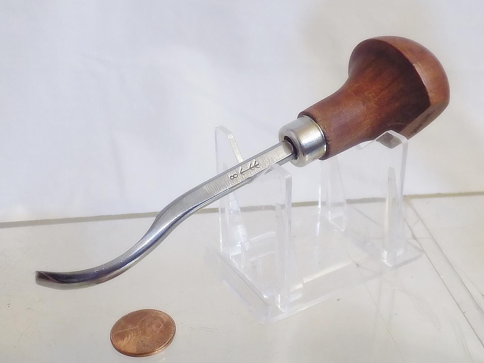 Pfeil Swiss Made Palm Wood Carving Gouge Chisel #8 Sweep 3/8″ Cut 5.25″ Long