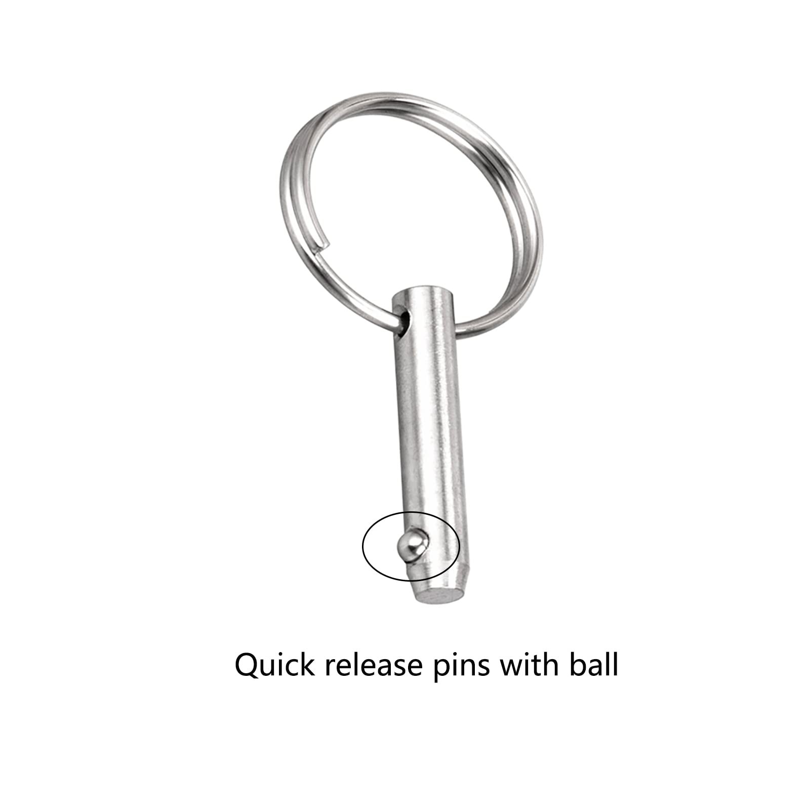 Quick Release Pin Bimini Top Pin, Diameter 0.25 Inch(6.3 mm), Total Length 2.