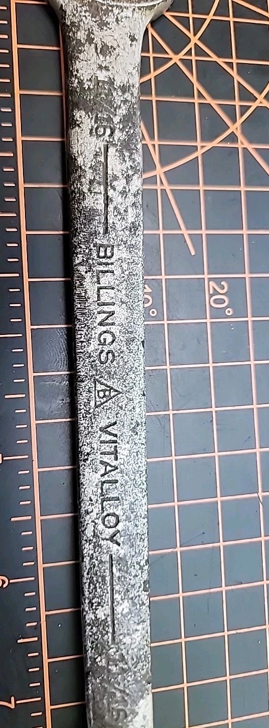 Vtg Billings Vitalloy 11/16″ Combo Wrench SAE 12Pt Open Box End 1165 Triangle B