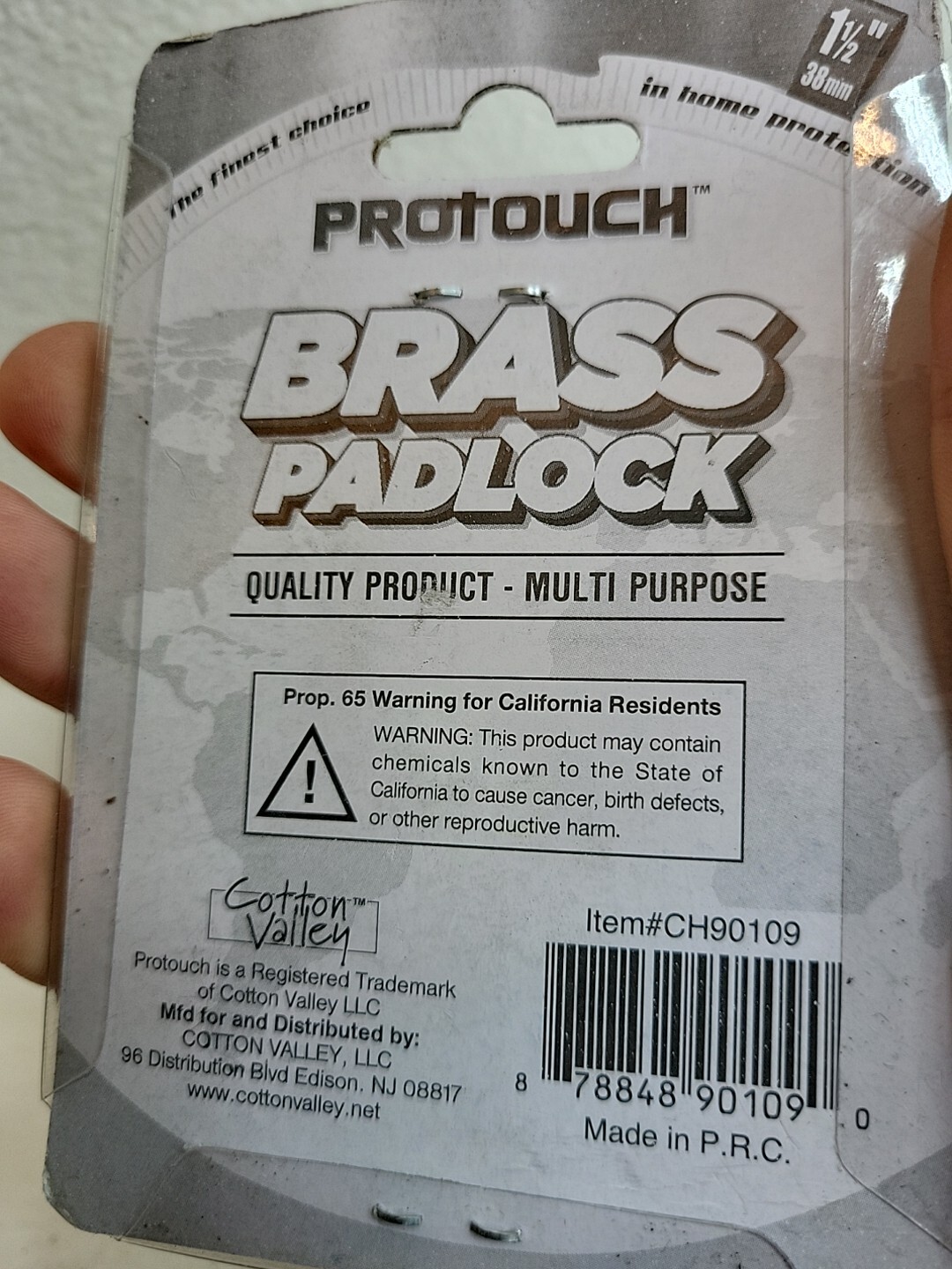 Protouch Brass Padlock 2 Keys Lock 1.5 in 38mm Wide Weather Proof New