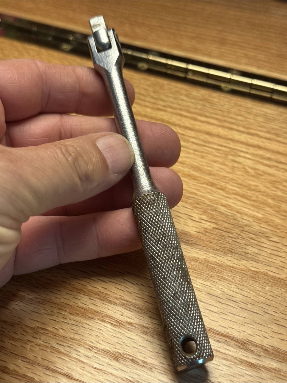 VINTAGE BONNEY ZV720 1/4″ DRIVE FLEX HEAD KNURLED BREAKER BAR – USA