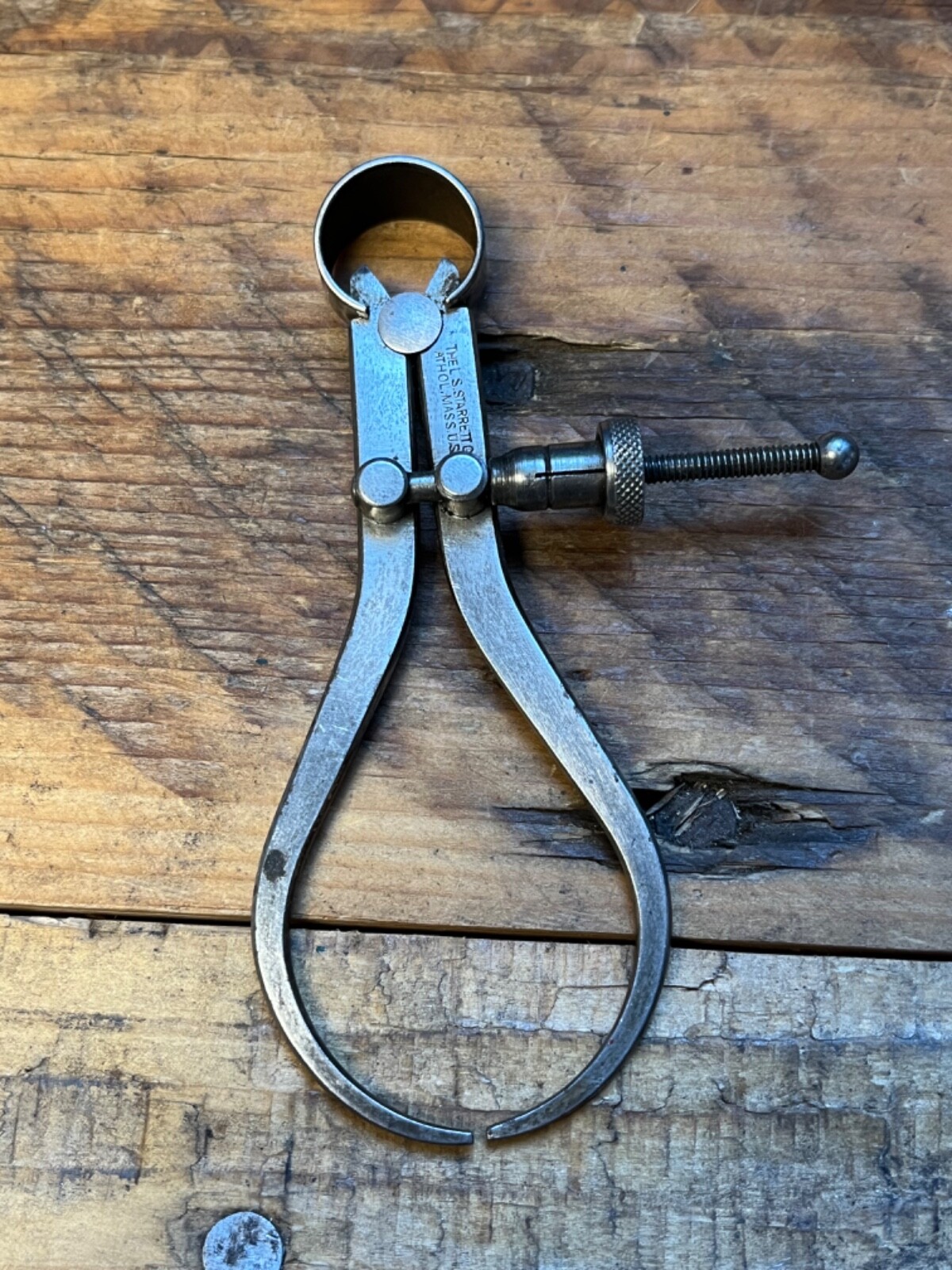 Vintage L. S. Starrett 3″ Outside Flat-leg Calipers – split nut – USA – $5 ship