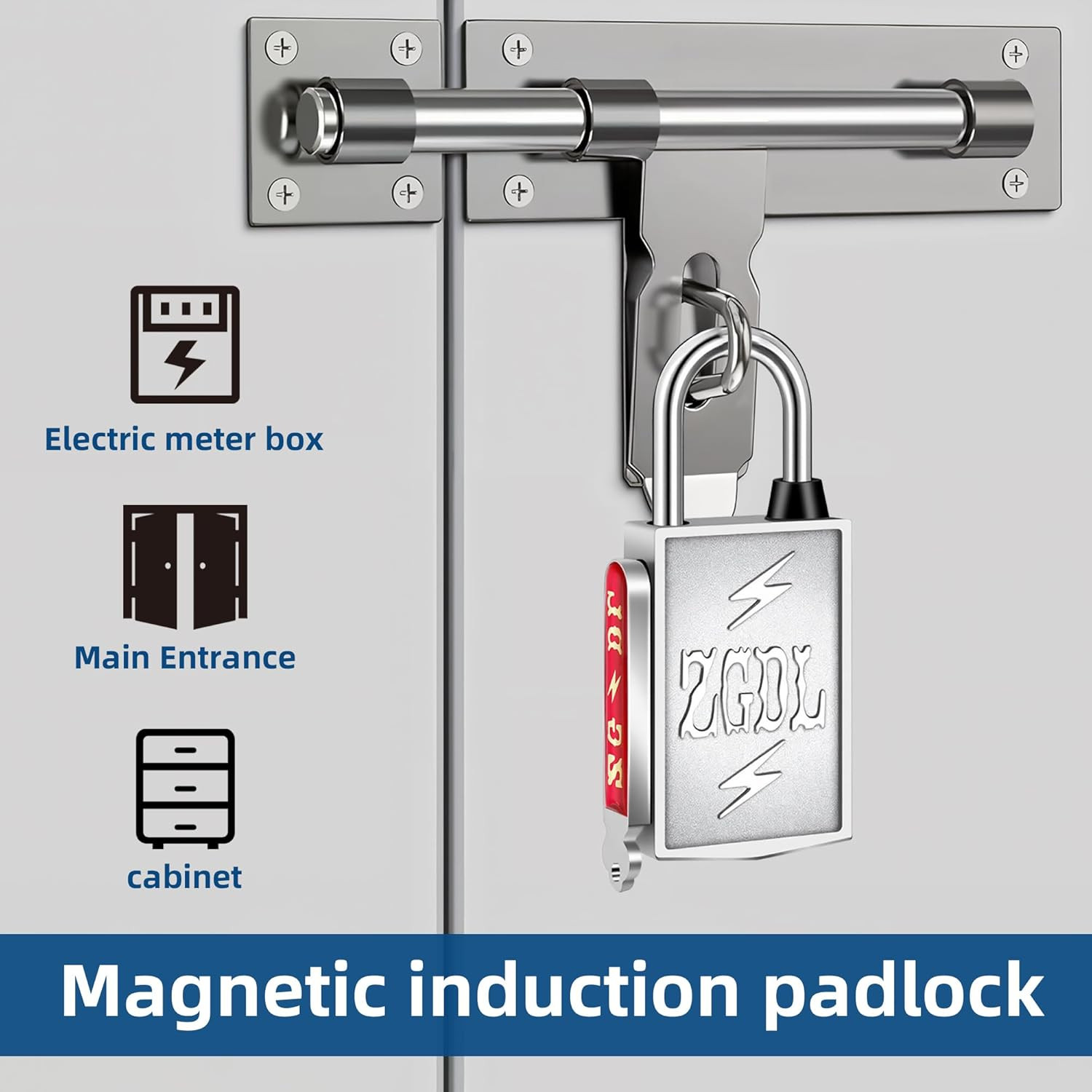 Keyless Hole Magnetic Padlock， 30Mm Outdoor Weatherproof Lock， Waterproof Rust P