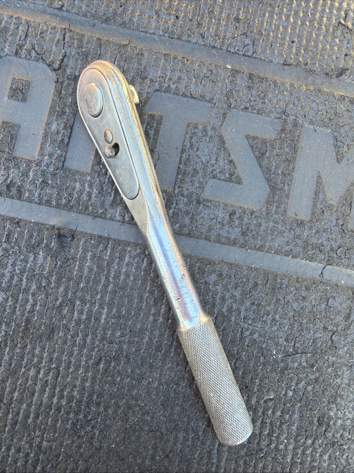 Rare New Britain 3/8” Drive Egg Pear Head Long Face Ratchet 1920s Rivet Selector