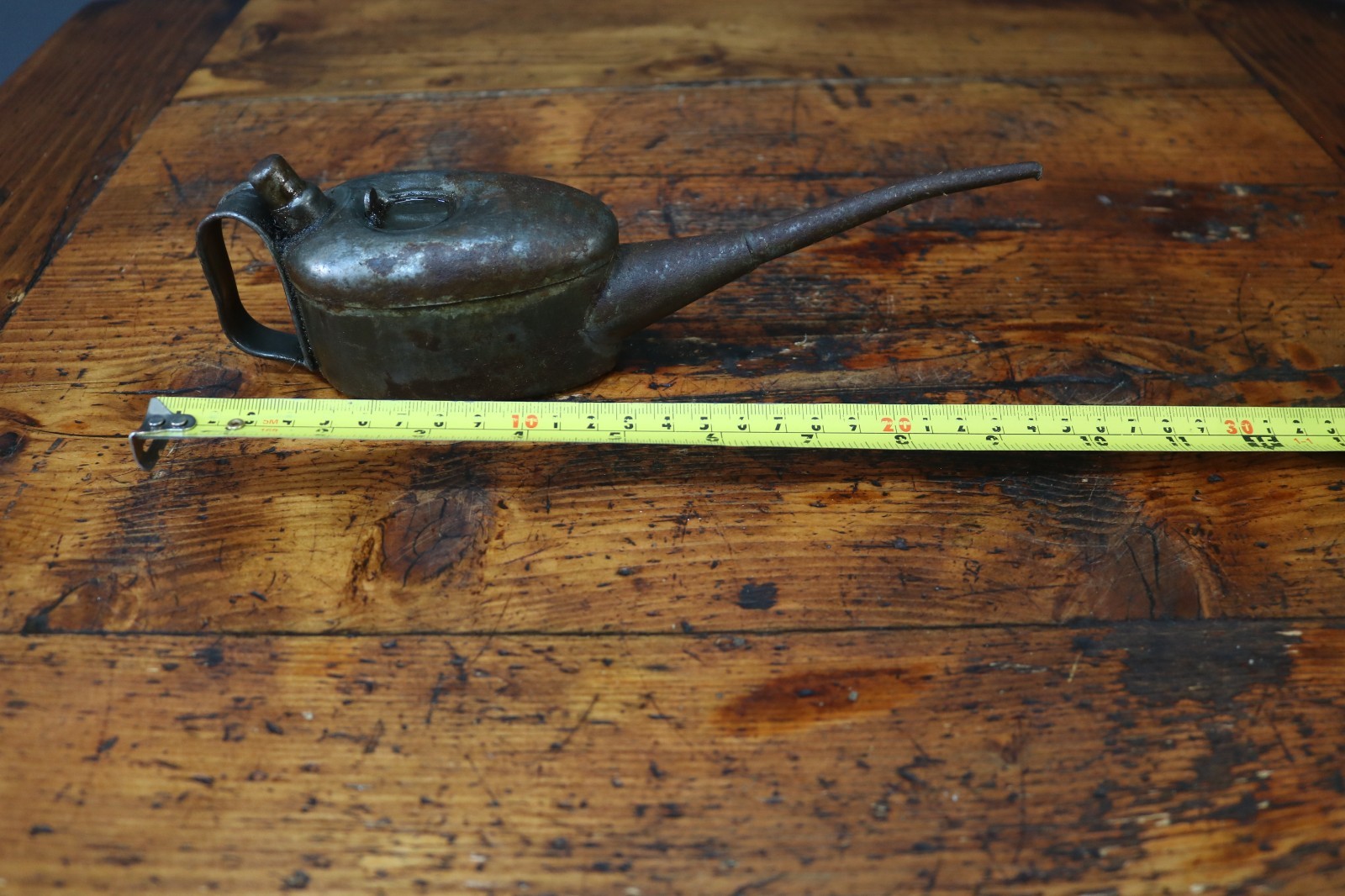 Vintage Oil Can Miniature Live Steam Thumb Pump Oiler 9.5 inches Long