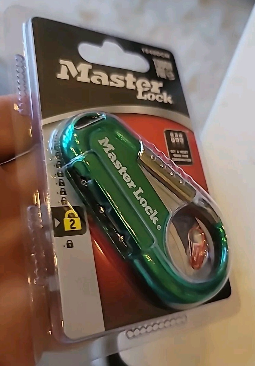 Master Lock Resettable Combination Padlock Backpack Luggage 1548DCM Green Misp