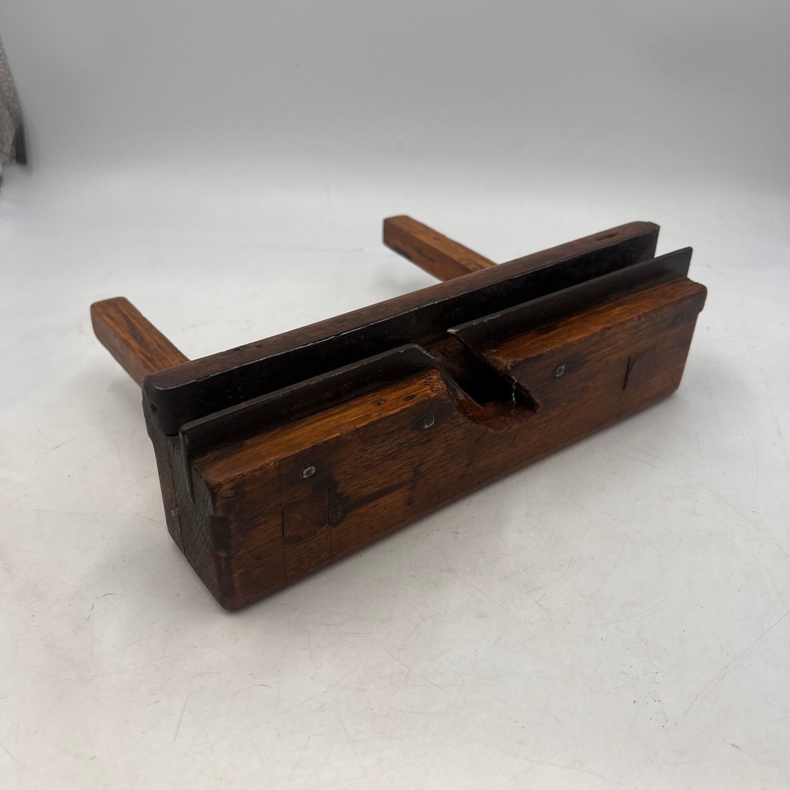 Antique 19th Century Wooden Wood Slide Plow Plane Tool