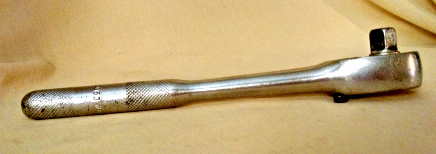 Ratchet Vintage Walden 1160 10″ Length Drive Socket Male Knurled Handle USA Tool