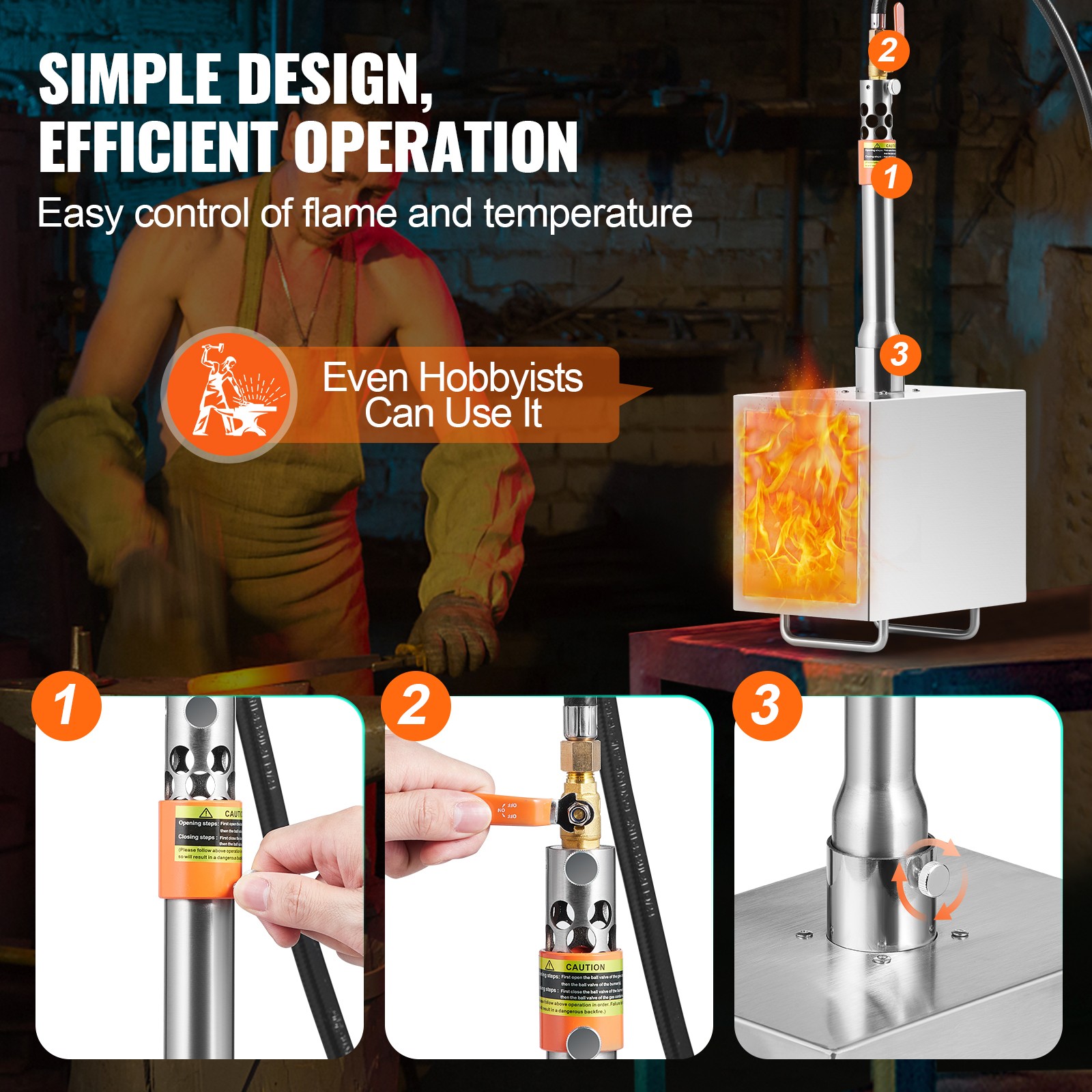 Uimoso Portable Propane Forge with Burner,2600℉ Heat Capacity for Metalwork