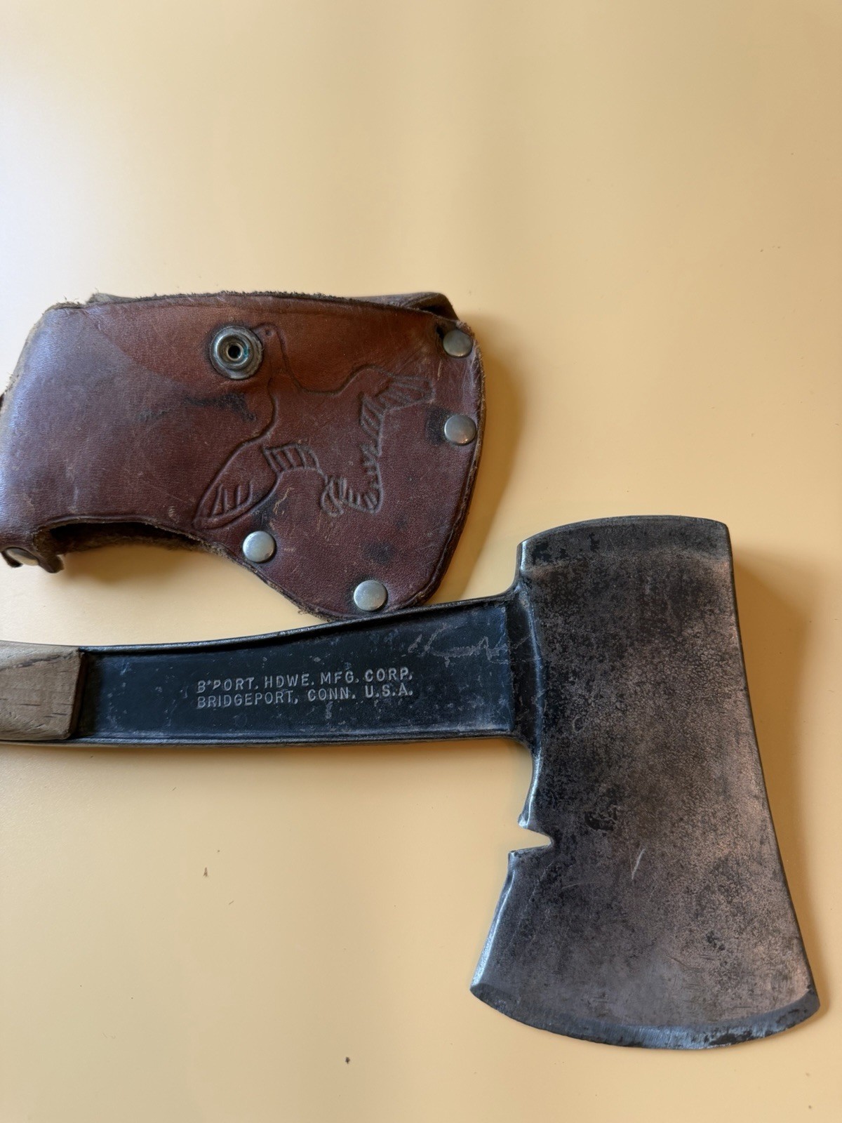 Antique Boy Scout Hatchet 13.5” Made by B’Port HDWE. Mfg Corp USA 1910’s-1930’s