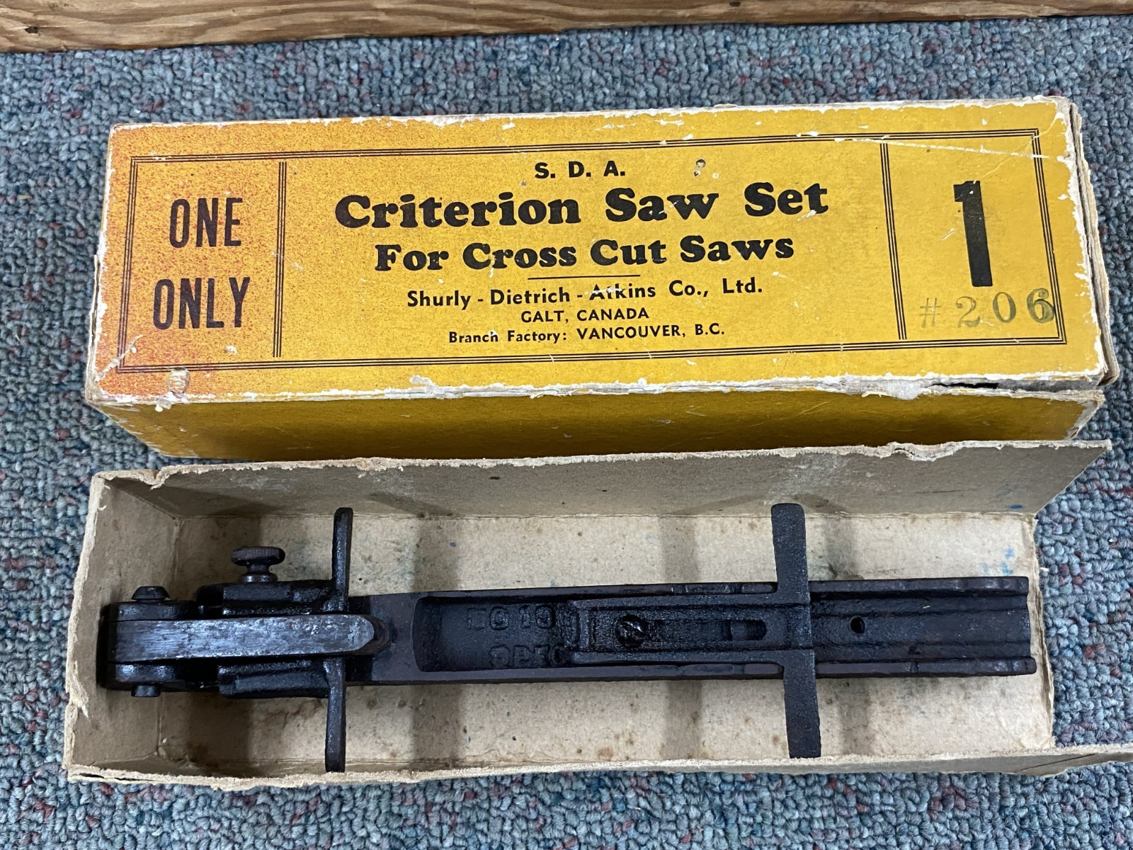 S.D.A. CRITERION SAW SET CROSS CUT + BOX Raker Gauge Shurly Dietrich Atkins TOOL