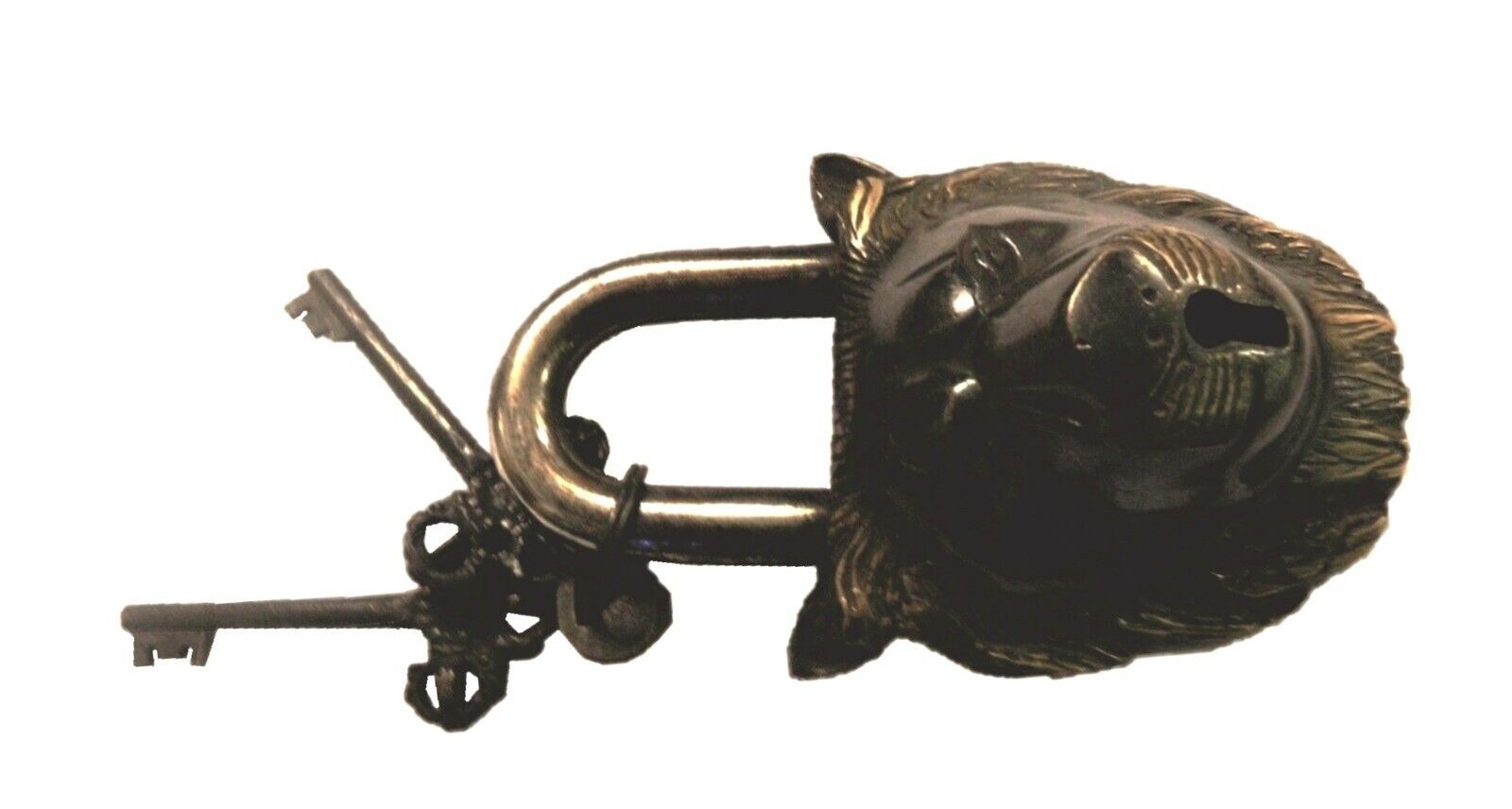 Lion Shape Padlock Victorian Antique Repro Handmade Brass Door Lock Home Décor
