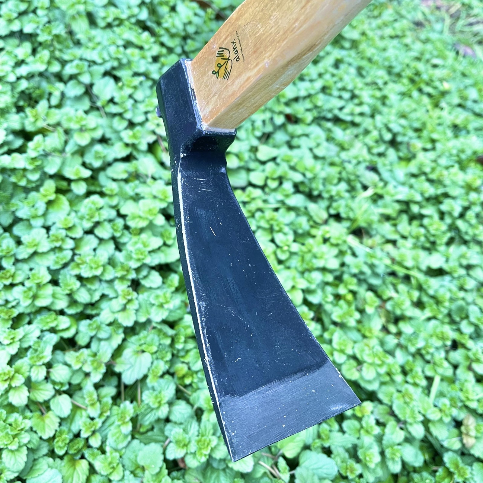 14 Inch Heavy Duty Wide Hoe, Japanese Carbon Steel with Oak Wooden Handle, Wi…
