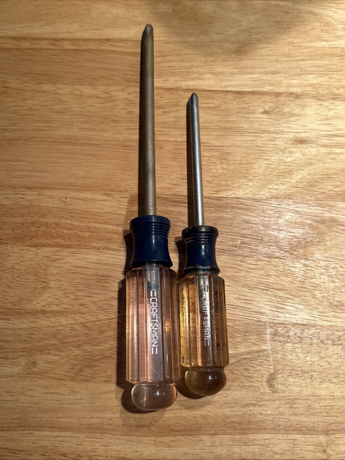 Vtg Clear Handle Craftsman Philips Screwdriver Set, #2 #3