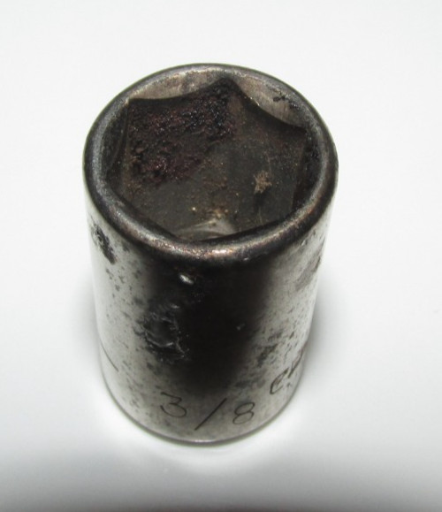 T #118 – Craftsman USA 3/8″, 6 PT., 1/4″ Drive Shallow Chrome Socket G 43497