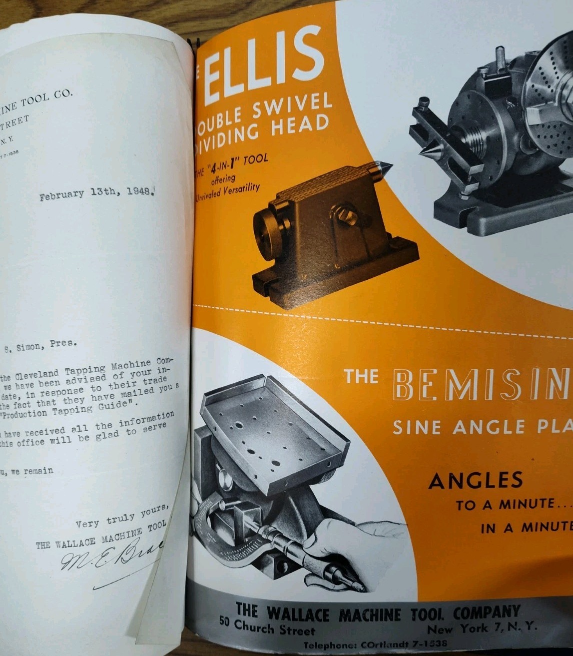 Wallace Industrial Machine Tool Supply Brochure Folder Bridgeport Vtg Catalog