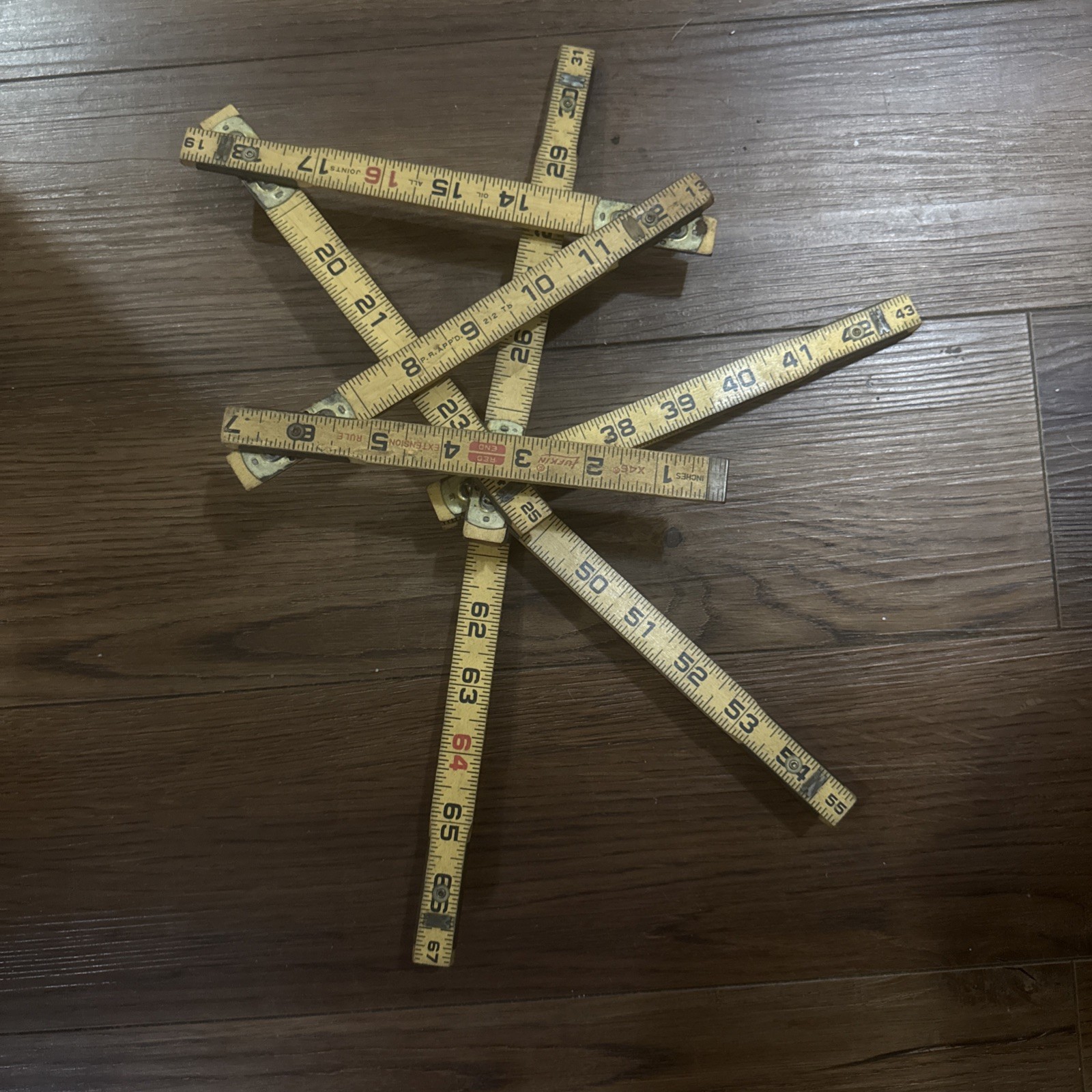 Bintage Lufkin X46 Red End Wooden Folding Ruler Excellent Condition