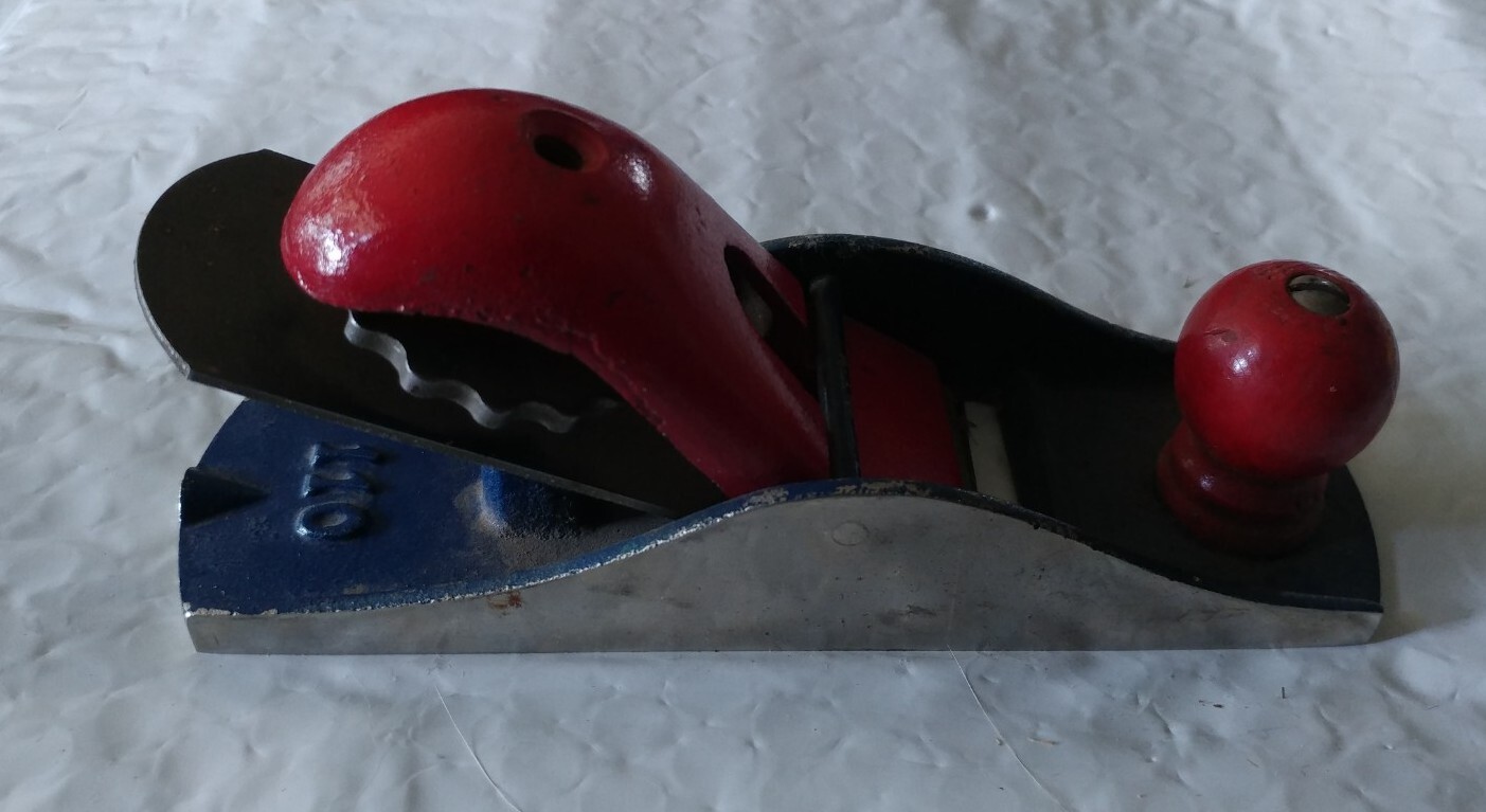 VINTAGE STANLEY Blue and Red NO 110 BLOCK PLANE WOOD PLANE 6 1/2″” x 1-3/4″
