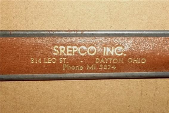VINTAGE SREPCO DAYTON OHIO STAINLESS STEEL 6″ RULER w LEATHER CASE & POCKET CLIP
