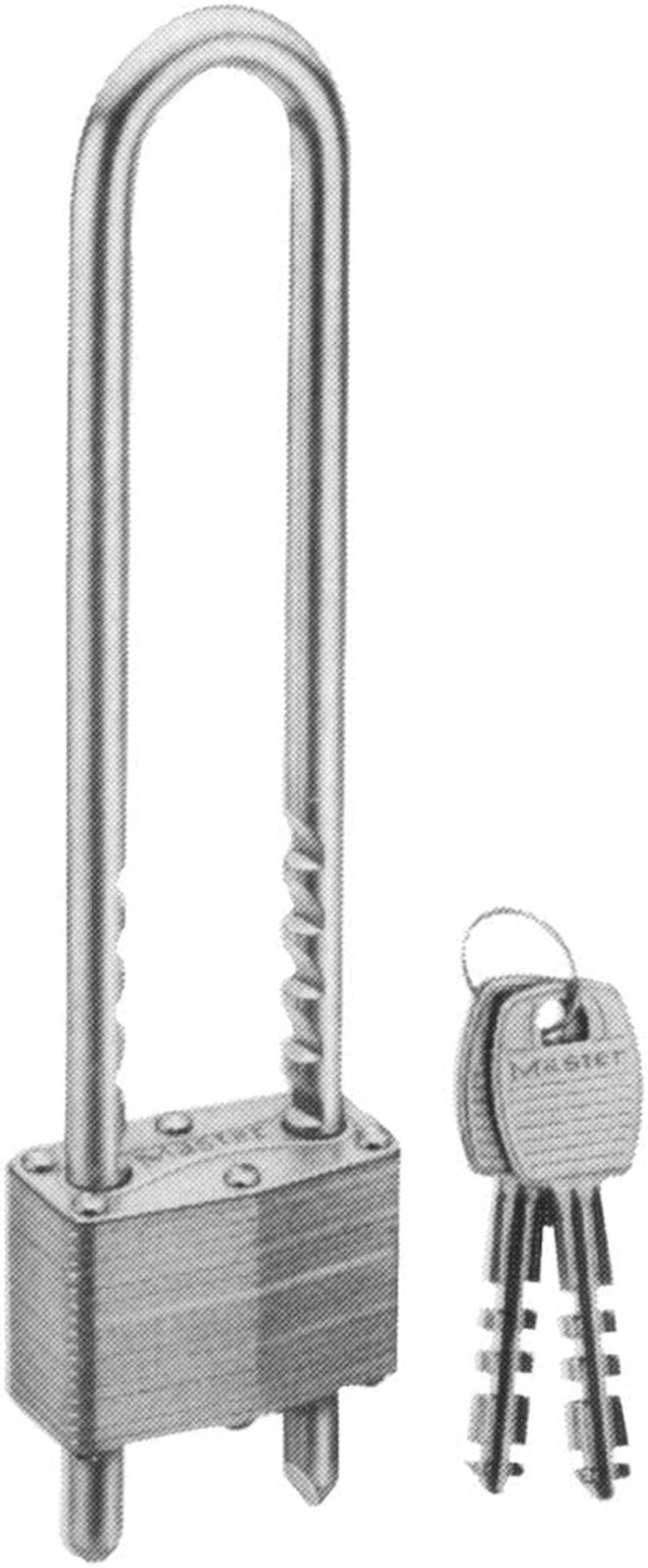 Master Lock Silver Outdoor Laminated Padlock with Keys, Extra Long Extended Adju