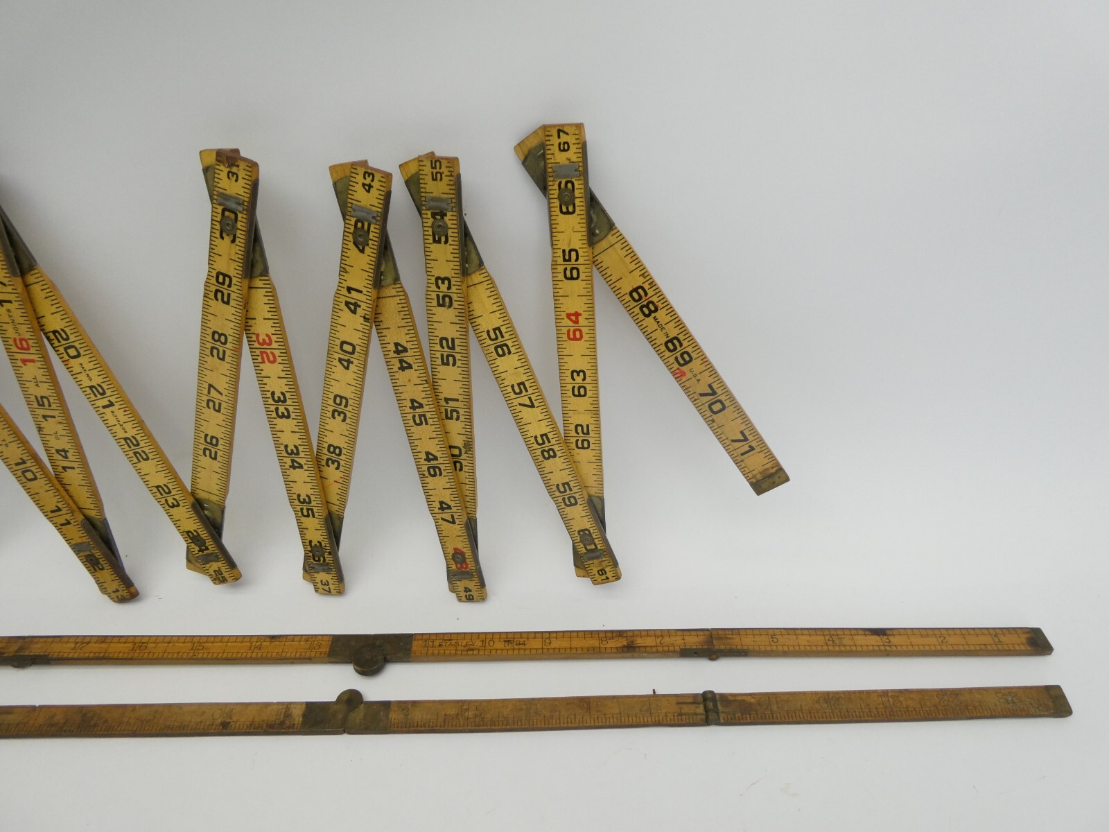 Mixed Lot of Folding Rules Rulers Lufkin X46 72” Stanley 10 No. 84 Unbranded