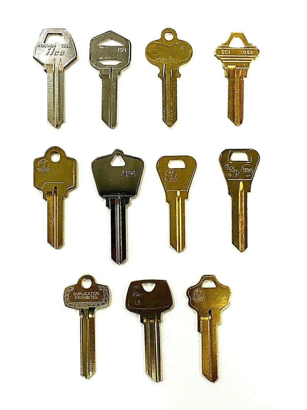 11 Popular Commercial Residential Key Blanks KW10 SC1 S22 BE2 FA3 AR1 AR4 WR3