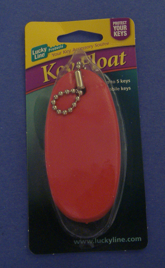 LUCKY LINE #92401 SAFETY ORANGE RED KEY FLOAT KEY RING