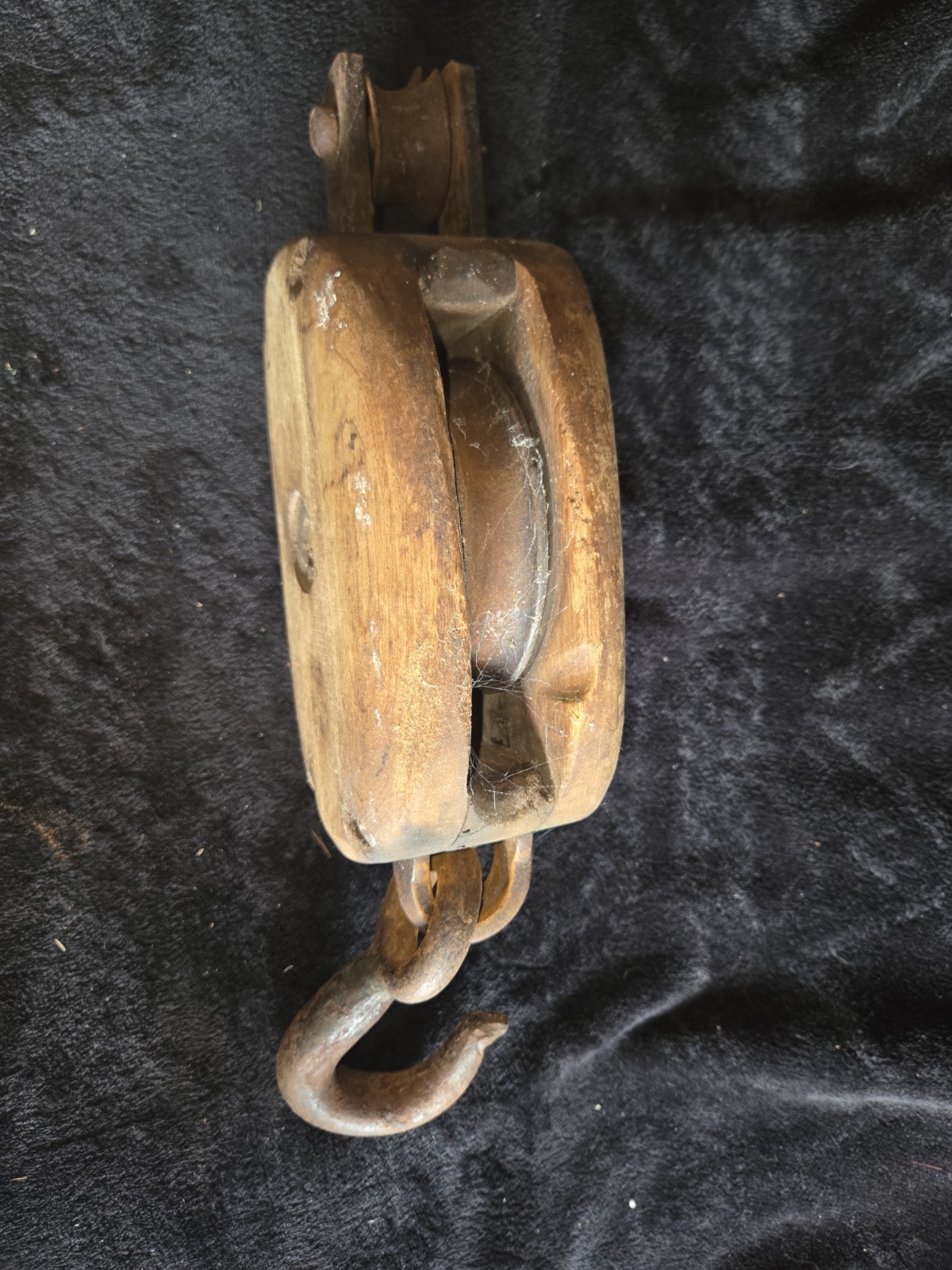 Vintage Antique Wood Steel Pulley – Barn Industrial Primitive Rustic Decor HUGE