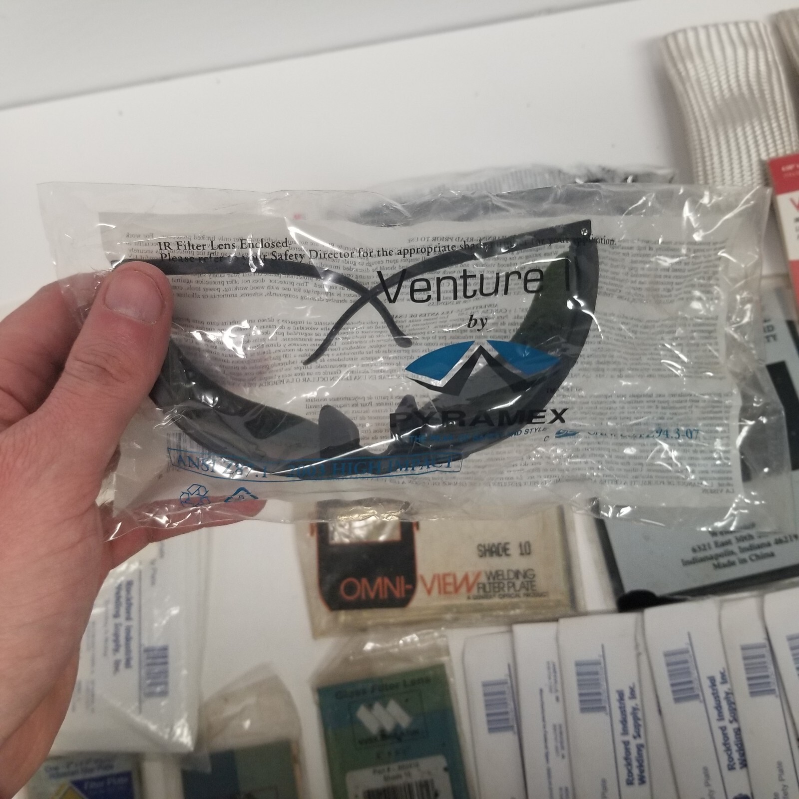 Welding Safety Glasses And Replacement Plate Lot, Viking, Lincoln, Rockfrd, NOS