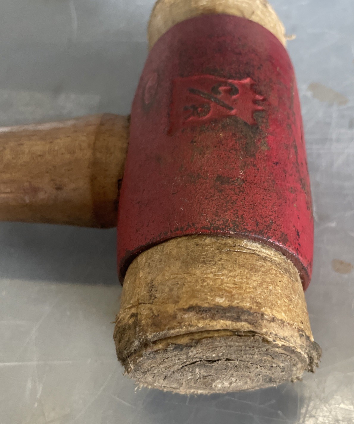 Chicago Rawhide #3 C/R Red Cast Iron Mallet Hammer Vintage