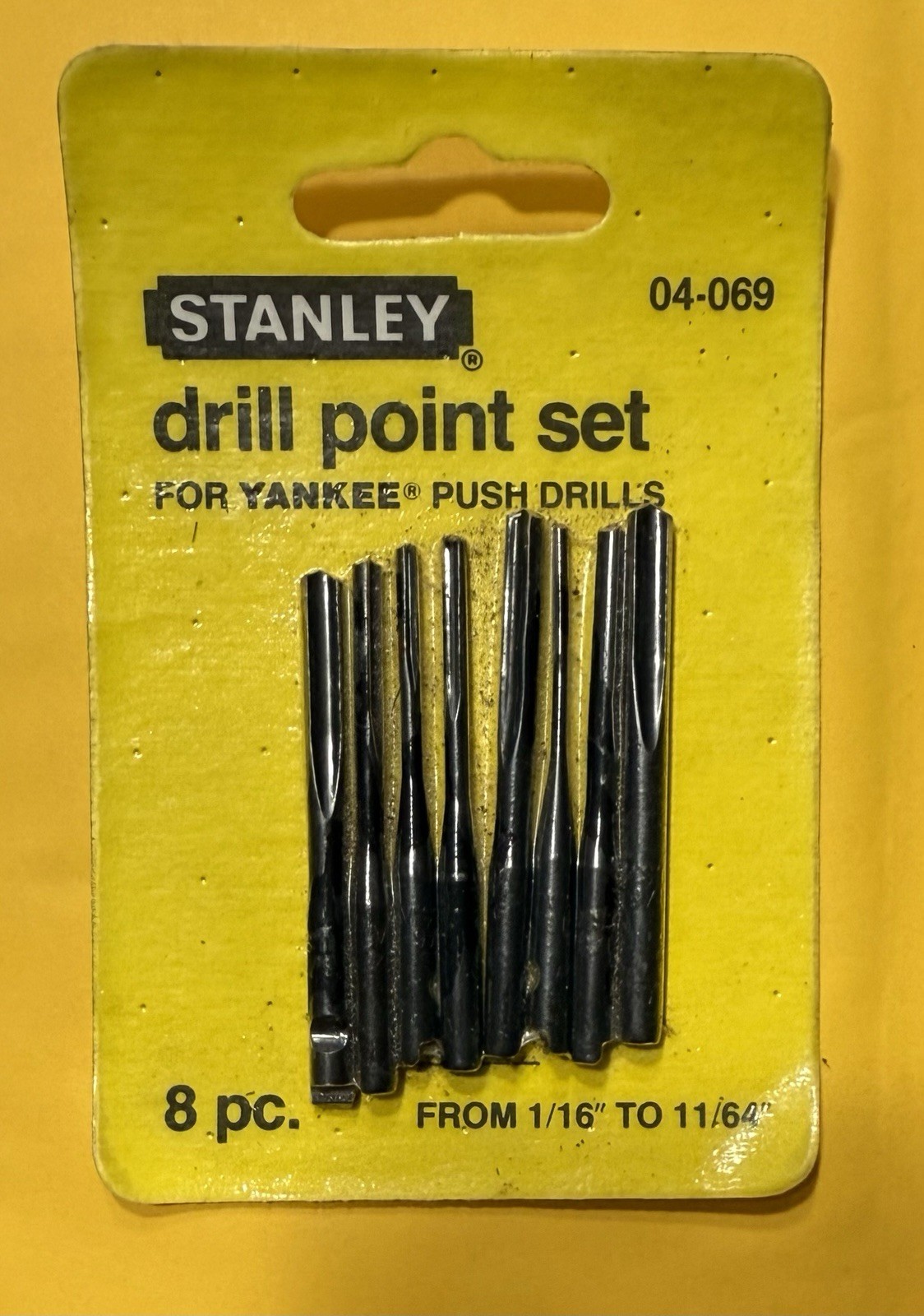 VTG Stanley Yankee 04-069 Push Drill Points Bits 8pc Set Sealed NIP