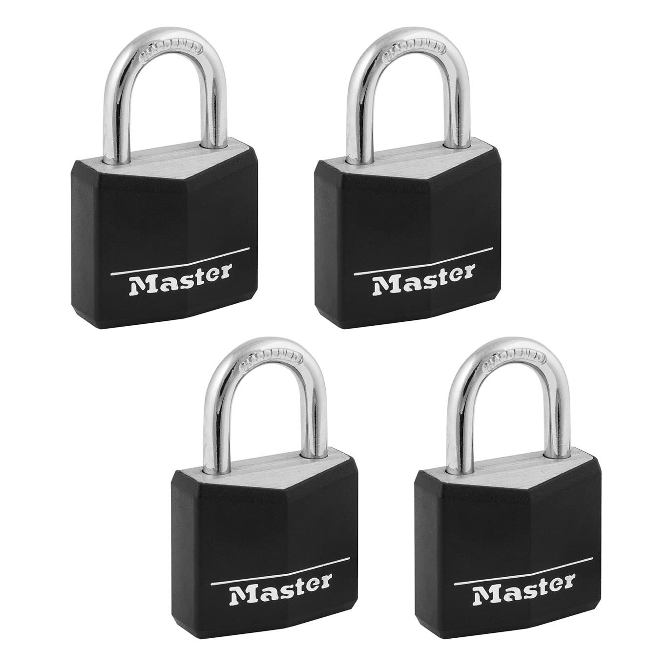 Weather Resistant Key Lock Padlocks – Keyed Alike, 4 Pack for Lockers, Sheds, Fe