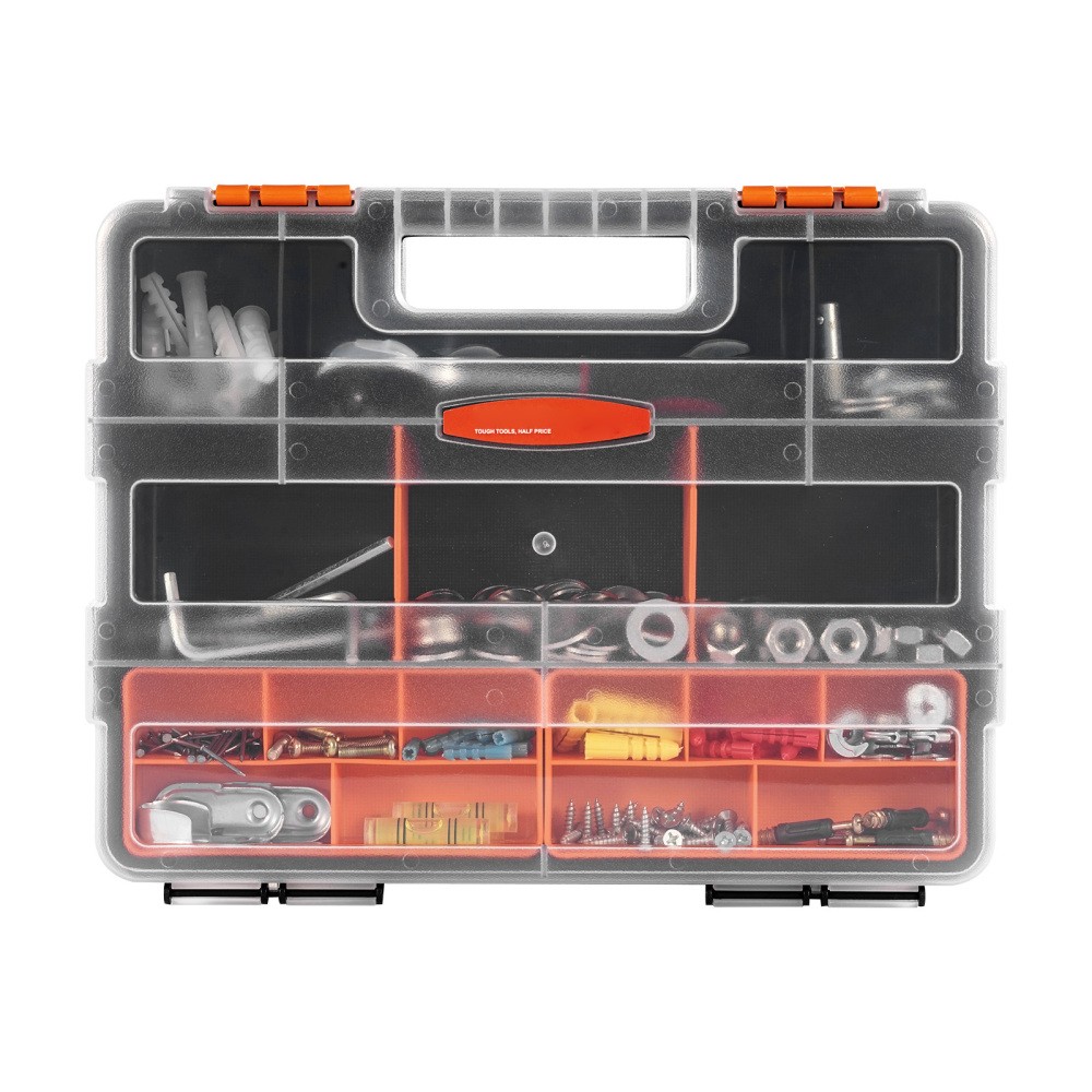 3-Pack Small Parts Organizer, 21 Compartments Tools Box with Removable Dividers