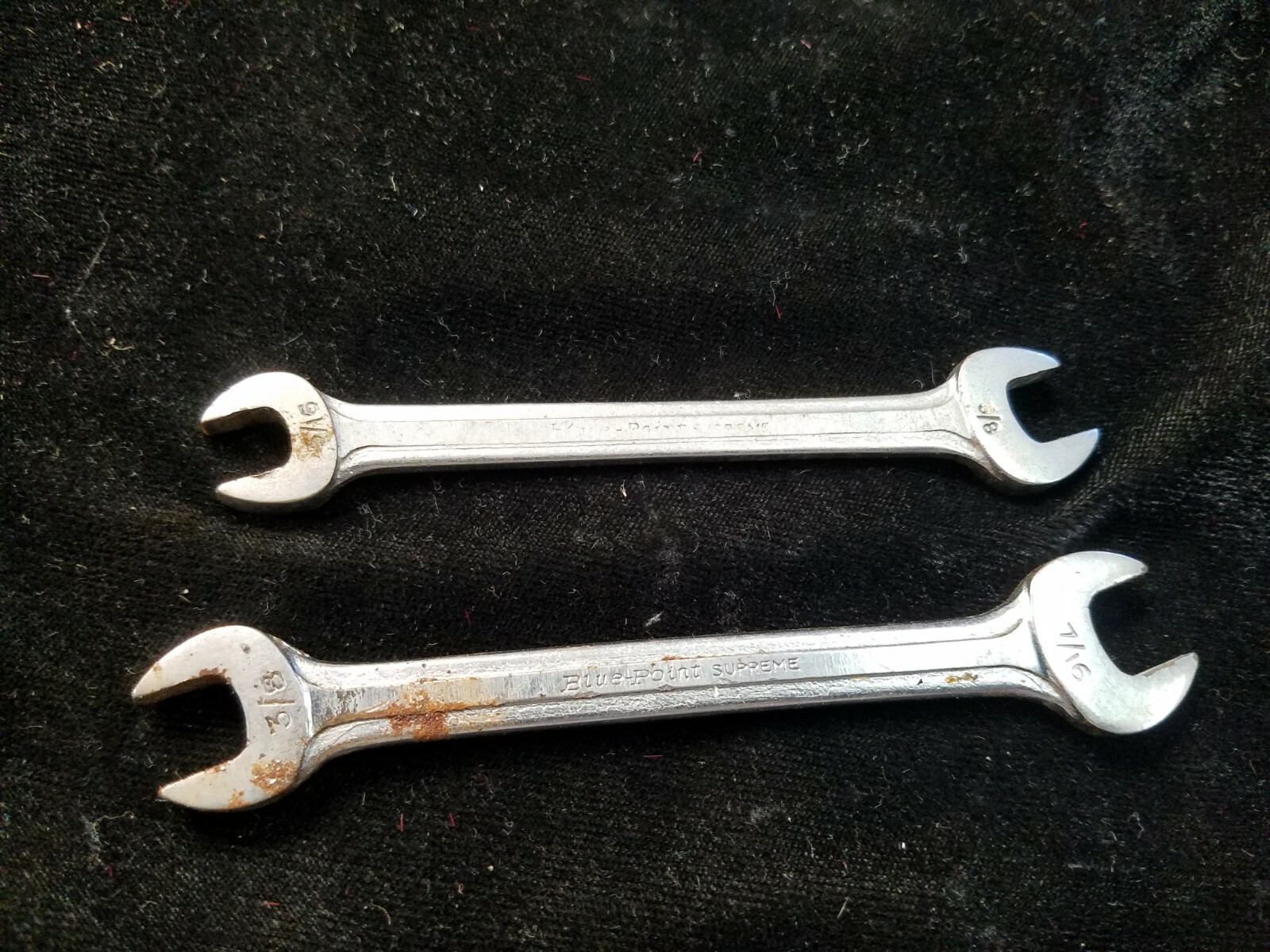 2 Blue-Point Supreme Open End Wrenches S-1214 S-1012 3/8 7/16 & 3/8 5/16