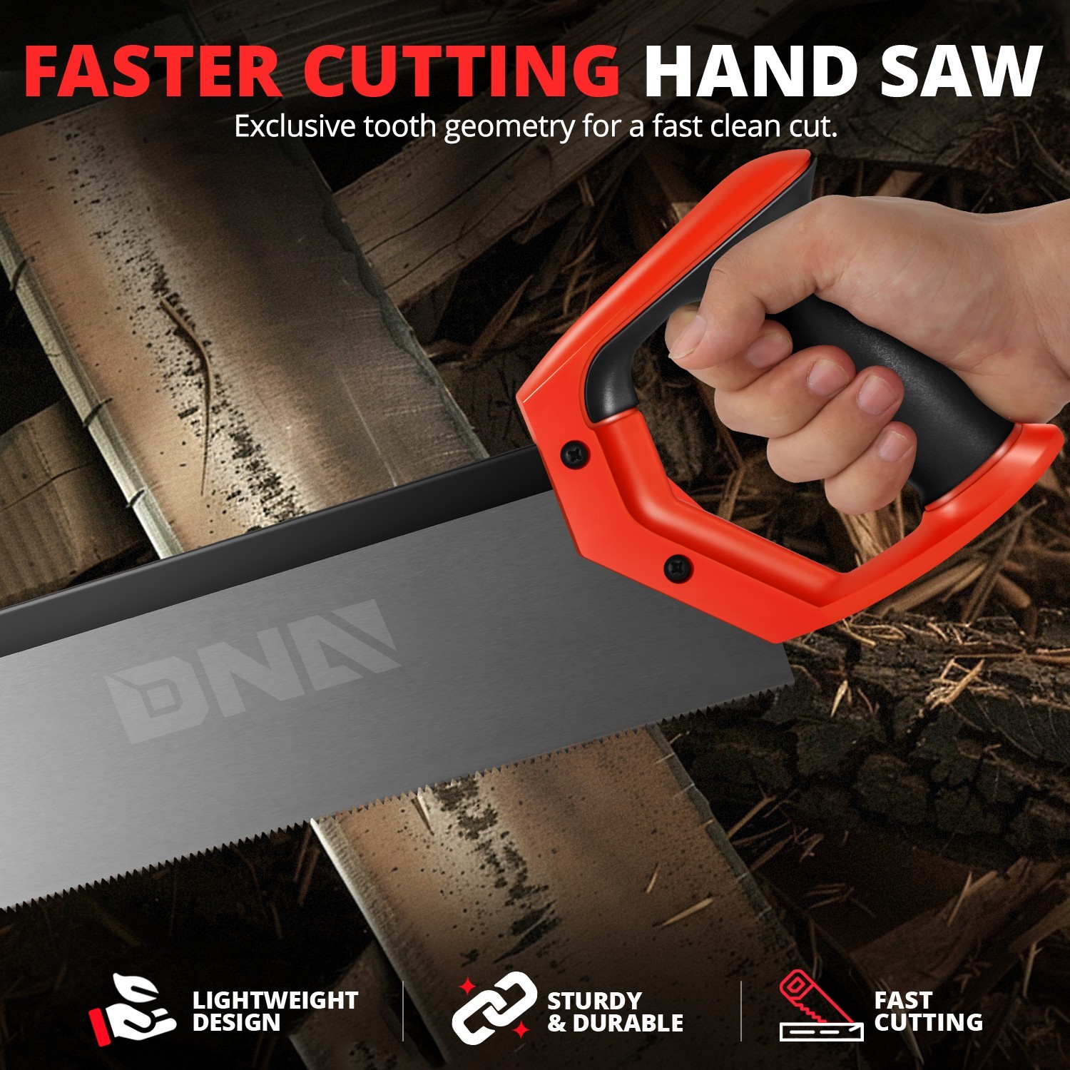 Universal 2 x 12” Bi-Ground Teeth Hand Cut Saw for Garden Camping w/TPR Handle