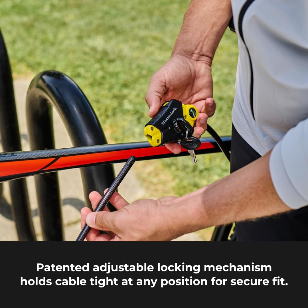 Master Lock Black and Yellow Python 6′ x 3/8″ diameter,