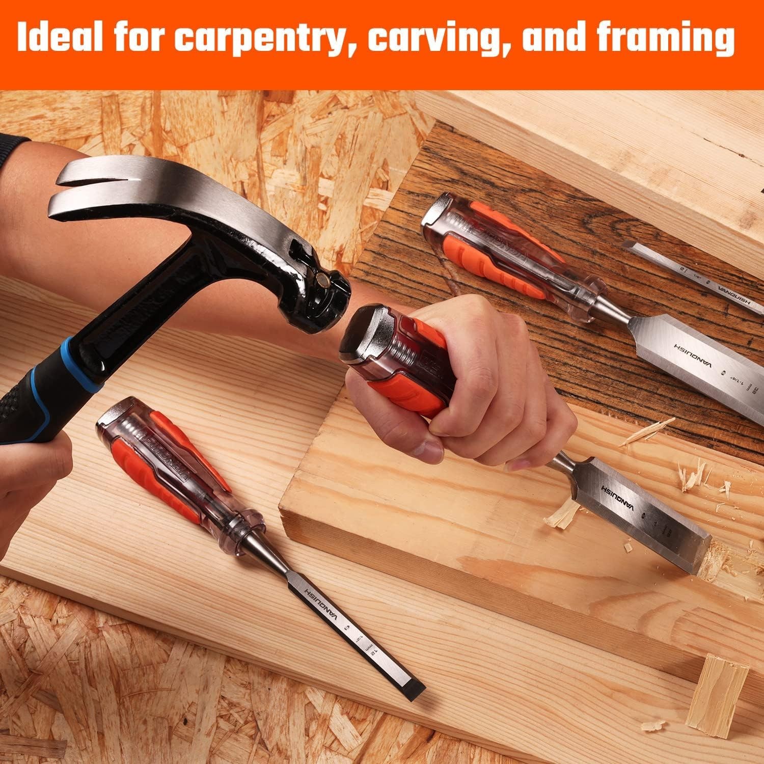 High-Impact 3/4 Inch Mortise Wood Chisel with Forged Blade for Precision Carving