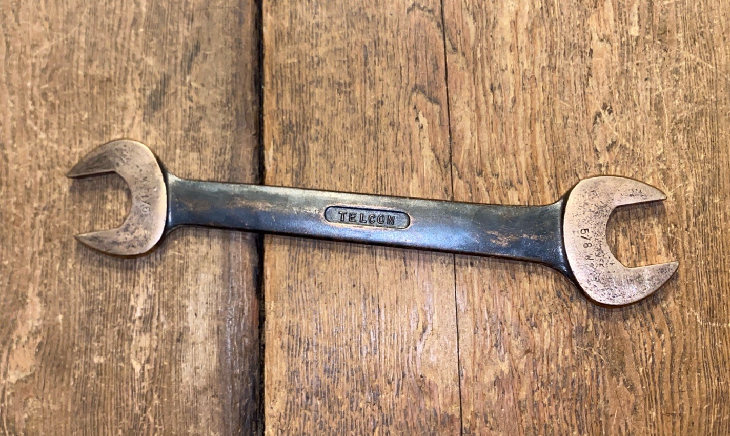 VINTAGE TELCON NON SPARK OPEN ENDED SPANNER CUBE 250 9/16-5/8” ENGINEERS TOOLS