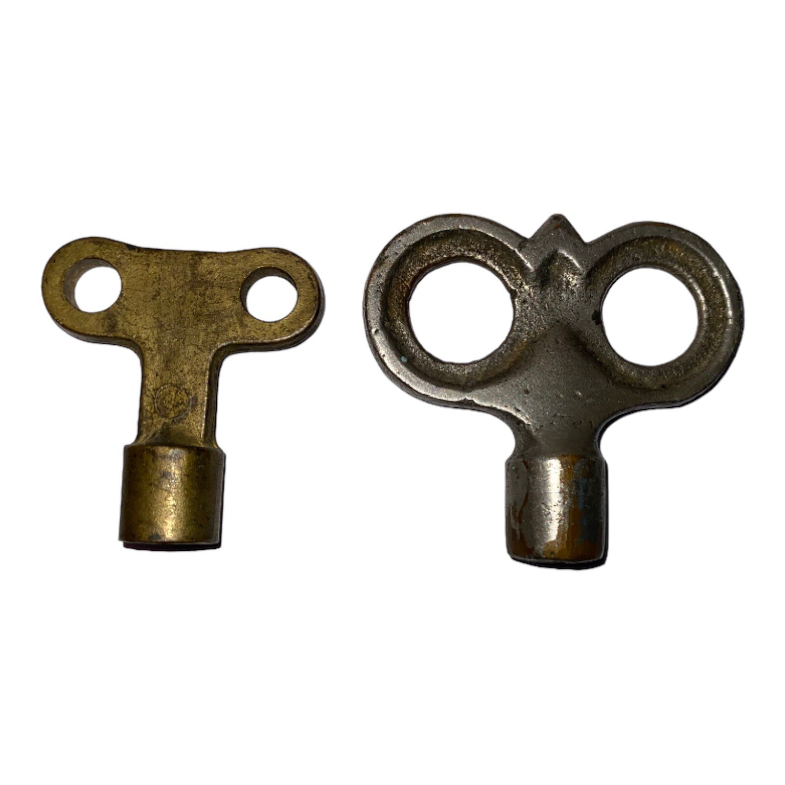 2 ANTIQUE Keys Clock Gas Water Shut Off Fire Place Valve Winding Tools D752