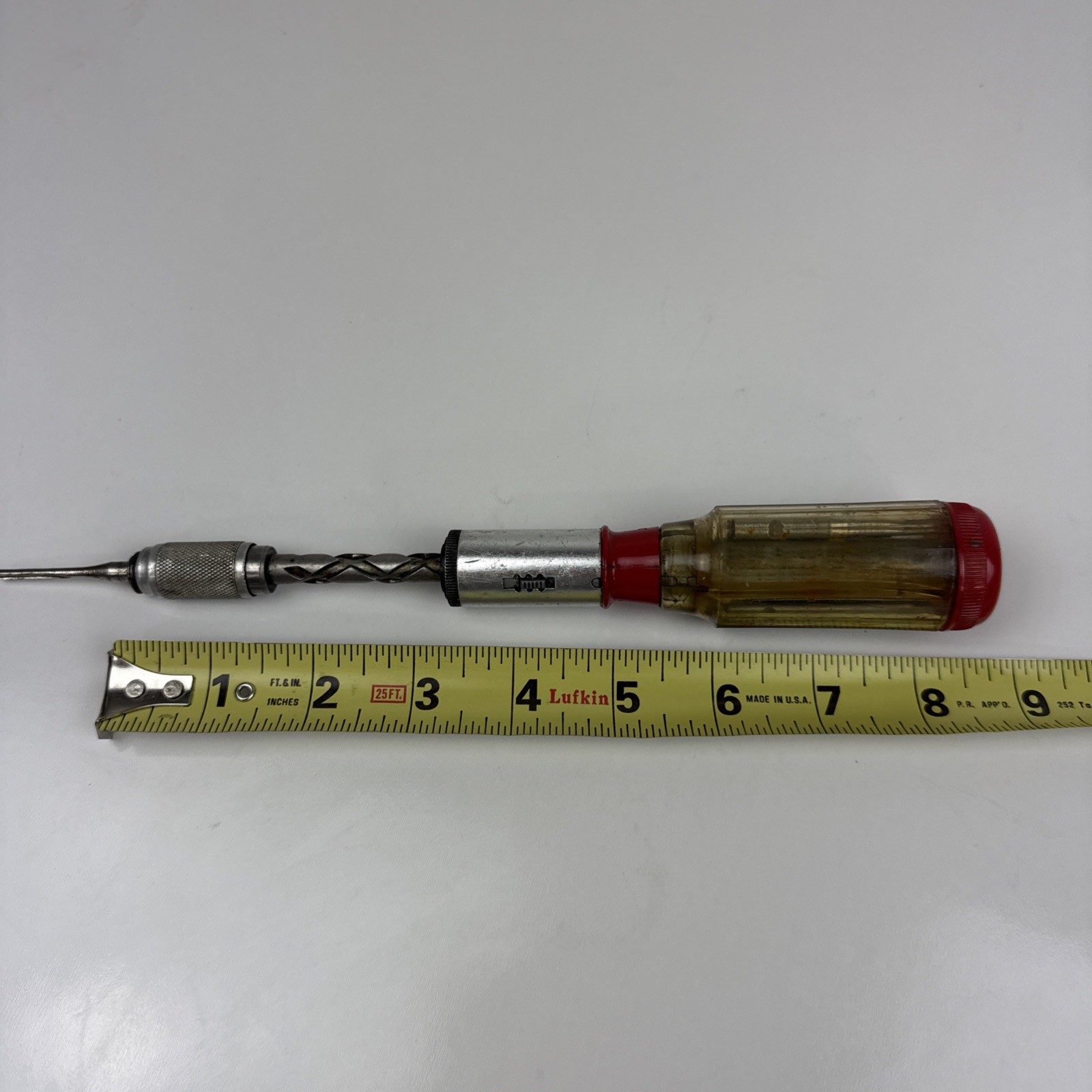 Push Drill, Great Neck, 97A, With Six bits, Vintage