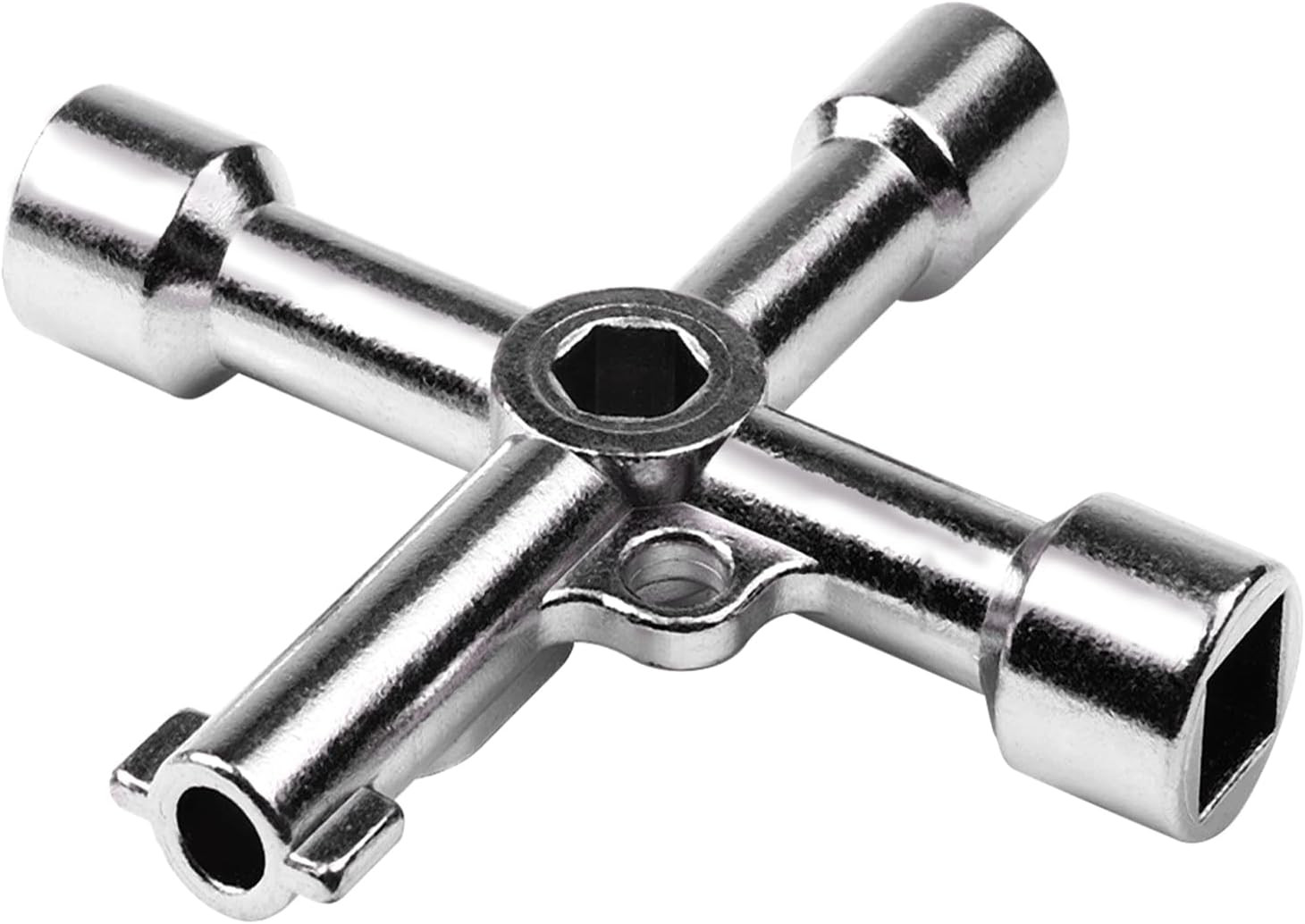 Electrical Cabinet Key, Surface Polished Antirust 4 Way Utilities Key,Triangle/S