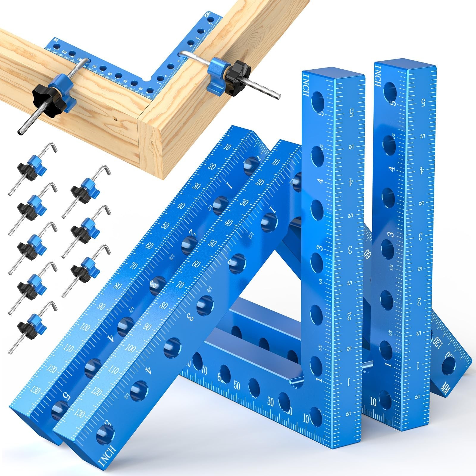 Professional 90 Degree Corner Clamp Set, CNC Aluminum Right Angle Clamp 140mm…